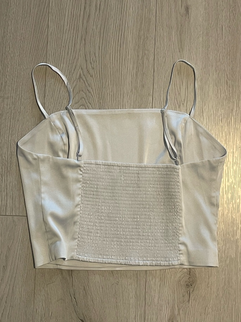 Aritzia Sunday Best Shimmer Satin Camisole - Grey Sky Spaghetti Strap Tank - Picture 10 of 10
